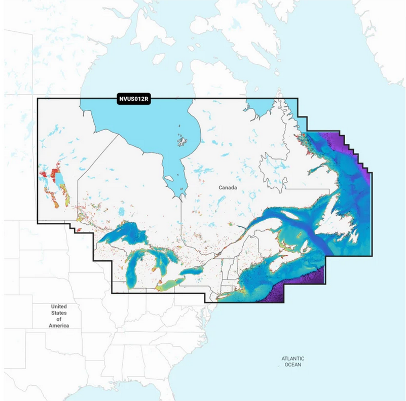 Garmin Canada, East & Great Lakes - Lakes, Rivers and Coastal Marine Charts Garmin Navionics Vision+ | NVUS012R | microSD/SD and One-year Subscription - 010-C1484-00