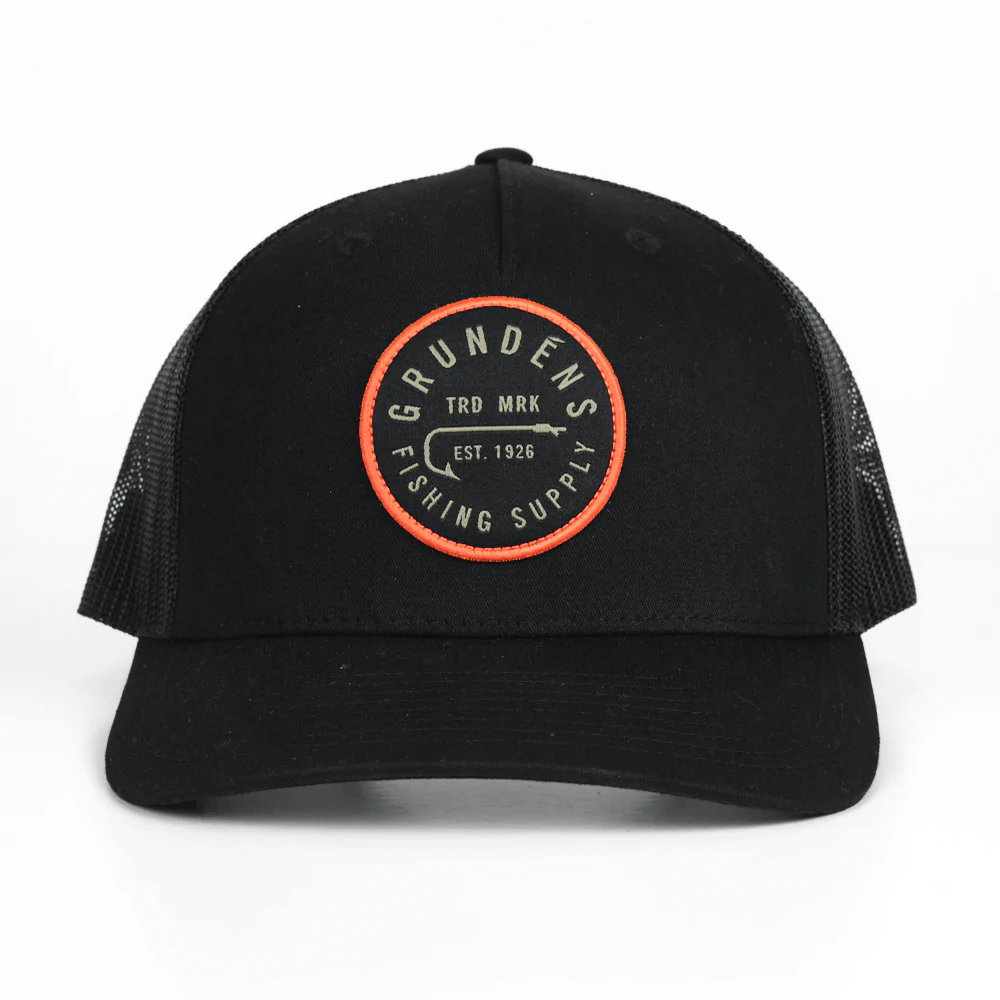 Grundens Hook Trucker FP Hat - Solid Black - One Size