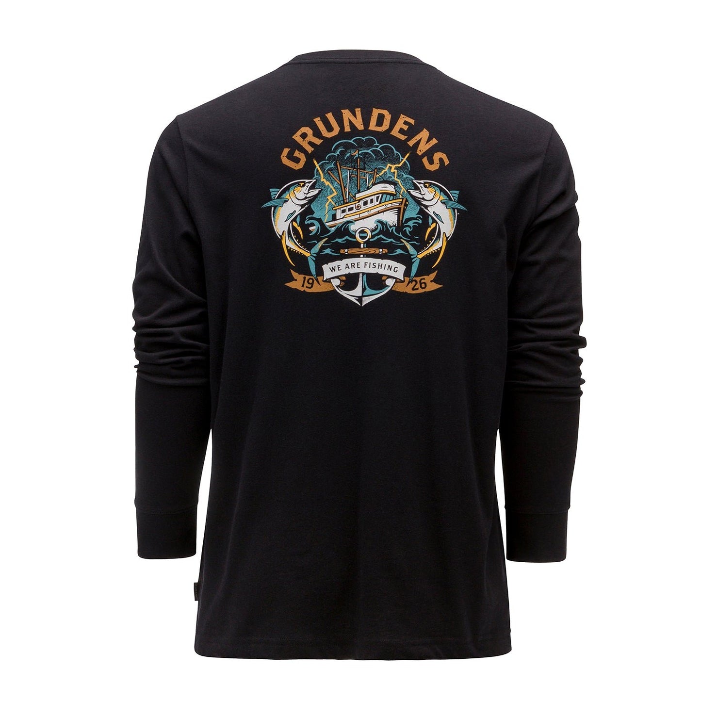 Grundens Tuna Tattoo LS T-Shirt - Black - Size M