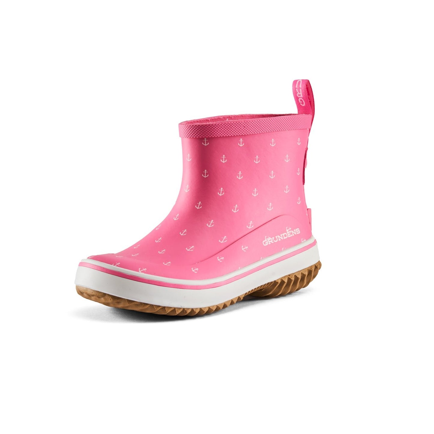 Grundens Kid's Guppy Rain Boots - Pink Anchor Print - Size 13
