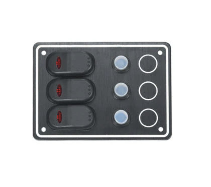 Victory Switch Panel Black, 3X15A Breaker - AA10031