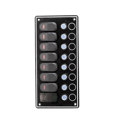 Victory Switch Panel Black, 7X15A Breaker - AA10087USB