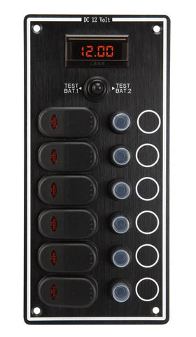 Victory Switch Panel, 6 Gang Black - AA10162