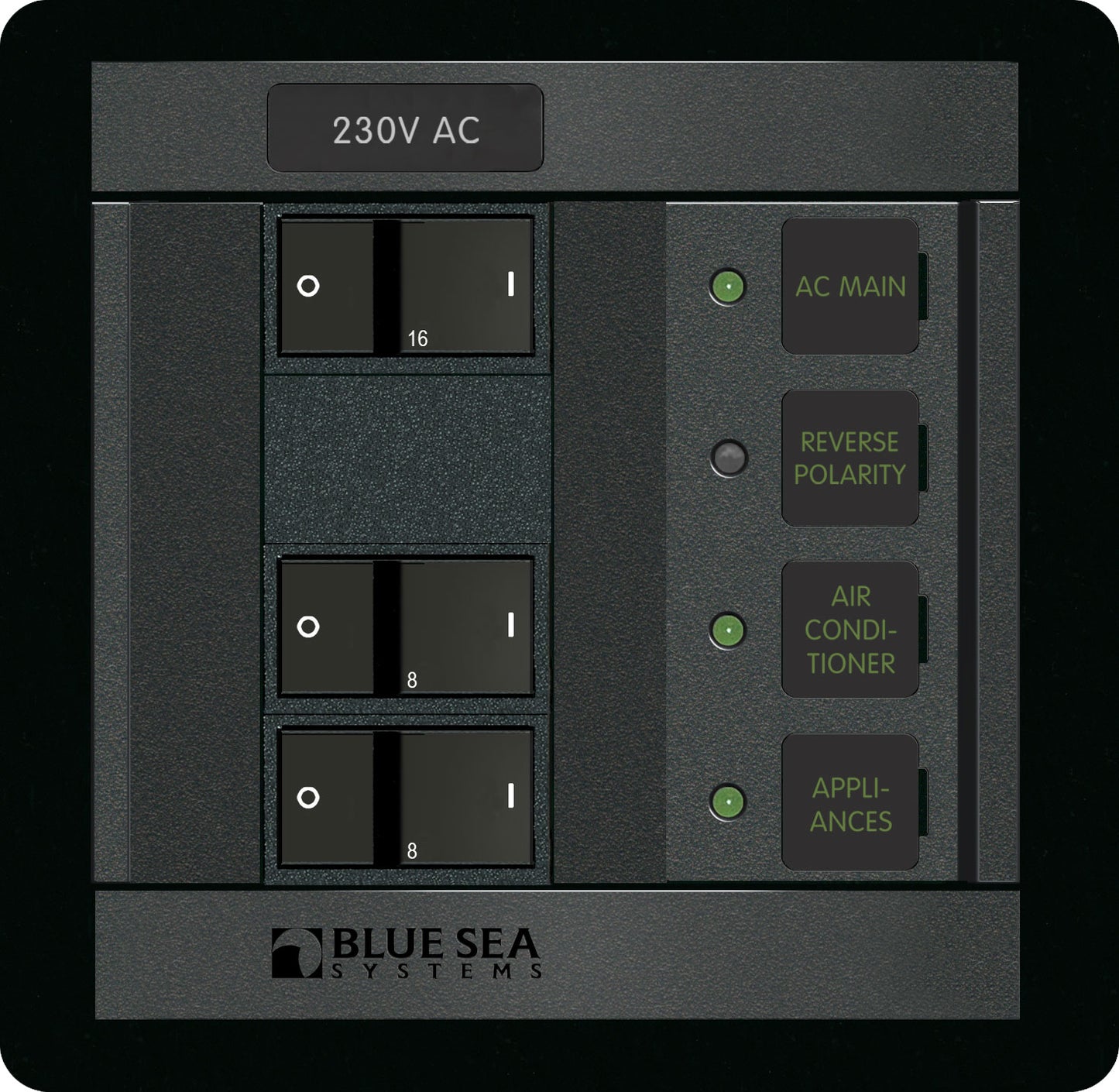 Blue Sea Panel 360 230Vac Main+2