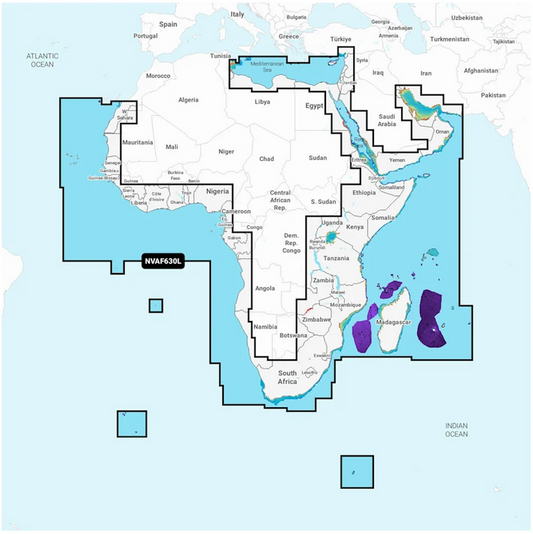 Garmin Navionics+ - Africa & Middle East - Marine Charts, MicroSD/SD