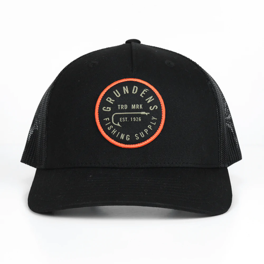 Grundens Hook Trucker FP Hat - Solid Black - One Size