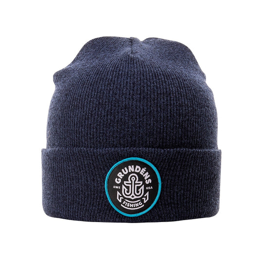 Grundens Watchhouse Beanie Anchor - Heather Navy - One Size