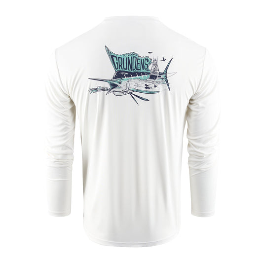 Grundens Trophy Hunting LS Tech Tee - White - Size XL