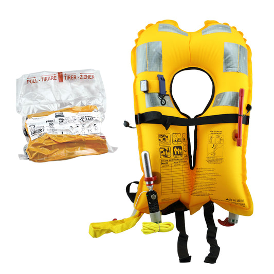 Lalizas Inflatable Lifejacket Vac. Packed Delta, Auto, 150N, SOLAS/MED, Adult, w/LALIZAS Lifejacket Light SOLAS/MED