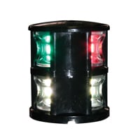 Lalizas FOS LED 12 Tri-colour &amp; Anchor Light, w/ Black Housing