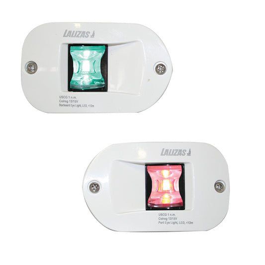 Lalizas FOS LED 12 Starboard &amp; Port Lights 112,5Â°, Side &amp; Flush mounted, Set, w/ White Housing