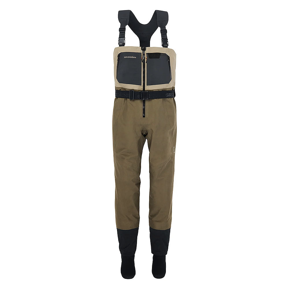 Grundens Boundary Gore-Tex Zip Stockingfoot Wader Stone/Otter Size SM (7-9) - 90001-356