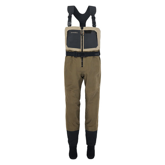 Grundens Boundary Gore-Tex Zip Stockingfoot Wader Stone/Otter Size SM (7-9) - 90001-356