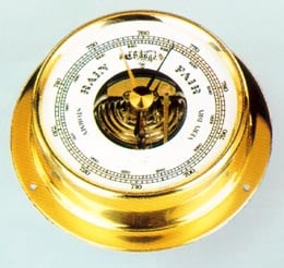 BAROMETER,"TEMPO" 2-3/4" DUAL SCALE BRS.PLT.