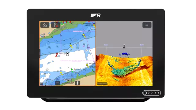 Axiom+ 9 RV, Multifunction 9" Display with integrated RealVision 3D, 600W Sonar, no transducer with North America LightHouse Chart