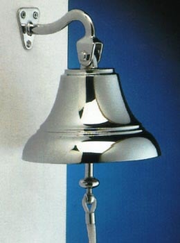 BELL,SHIP'S,CHROME 6" FIXED SWIVEL MOUNT 150mm