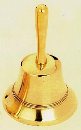 BELL,HAND(4")SOLID BRASS 90mm D.- 135mm H.