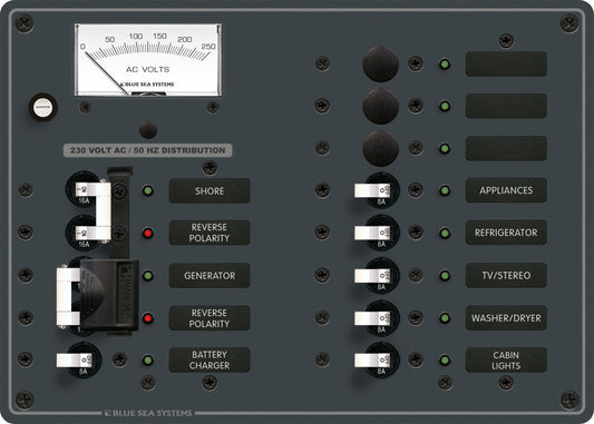 Blue Sea Panel 230V Ac 9 Pos Source Sel