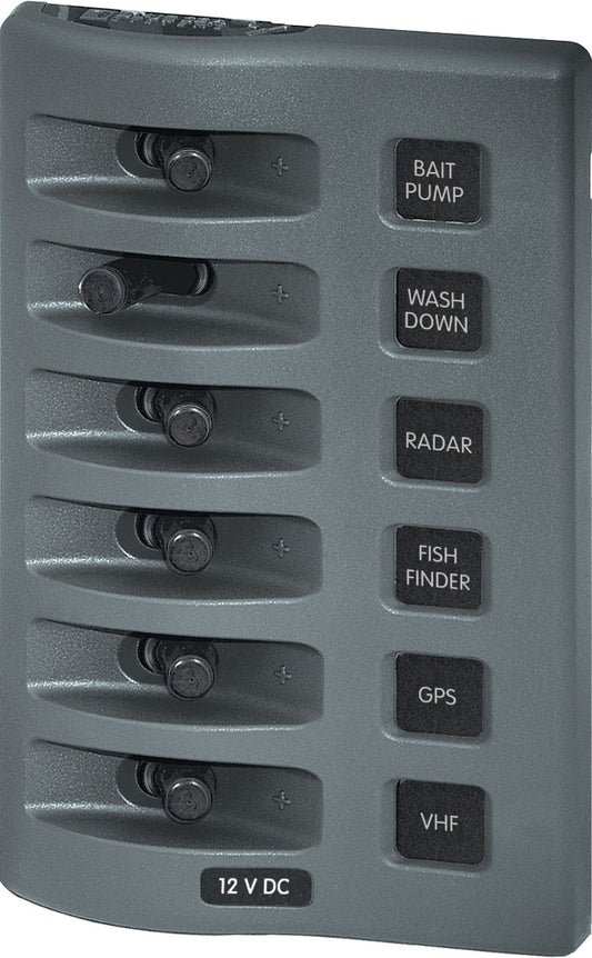 Blue Seas WeatherDeck 12V DC Waterproof Switch Panel - 6 Position