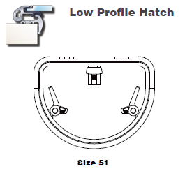 Lewmar Hatch D-Shape Lo-Profile Size 51