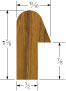 Whitecap Teak Rail Molding 1-5/8"X5'